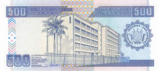 Burundi p37A 500 Francs 1995